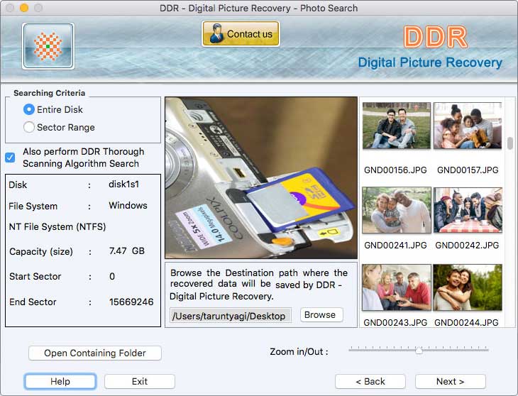 Screenshot of Card Recovery for Mac 4.0.1.6