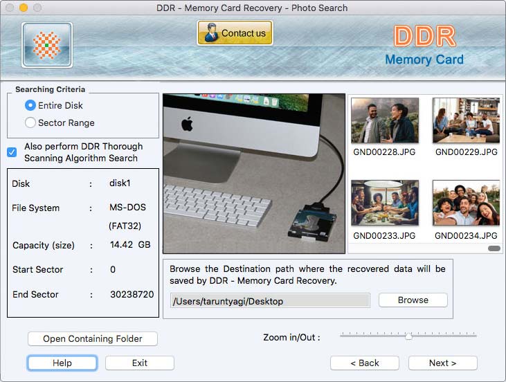 Screenshot of Filerecovery Mac