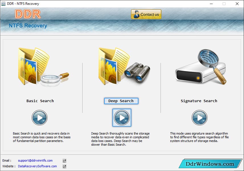 DDR Recovery Software- Windows NTFS